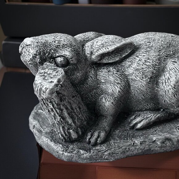 1988 United Design Gray Stone Rabbit – UCCL Cold Cast Bunny Figurine, Heavy - Picture 3 of 7